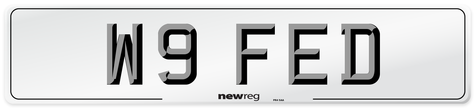 W9 FED Number Plate from New Reg
